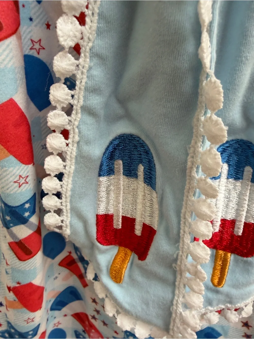 Marie Nicole 4T L Red White Blue Girls 4th of July Patriotic Popsicle Dress